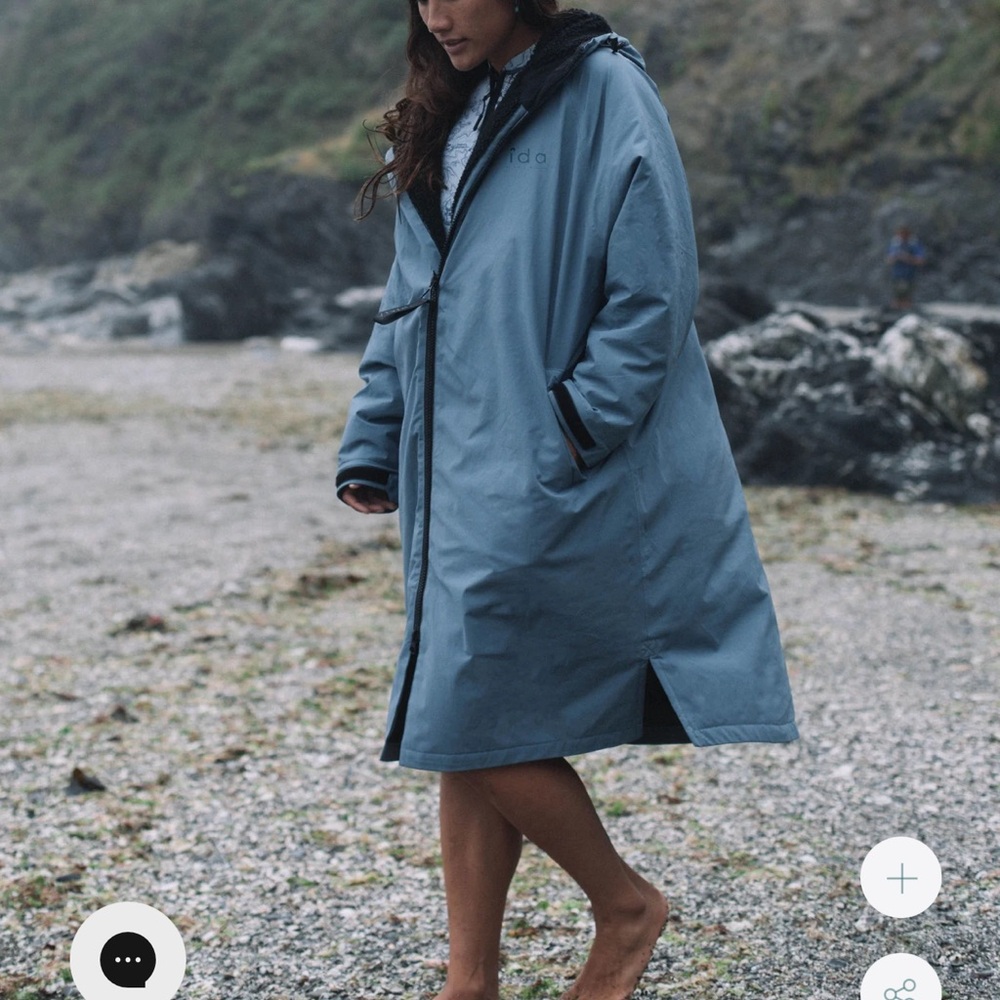 Women's All Weather Sherpa Changing Robe - Mineral Blue